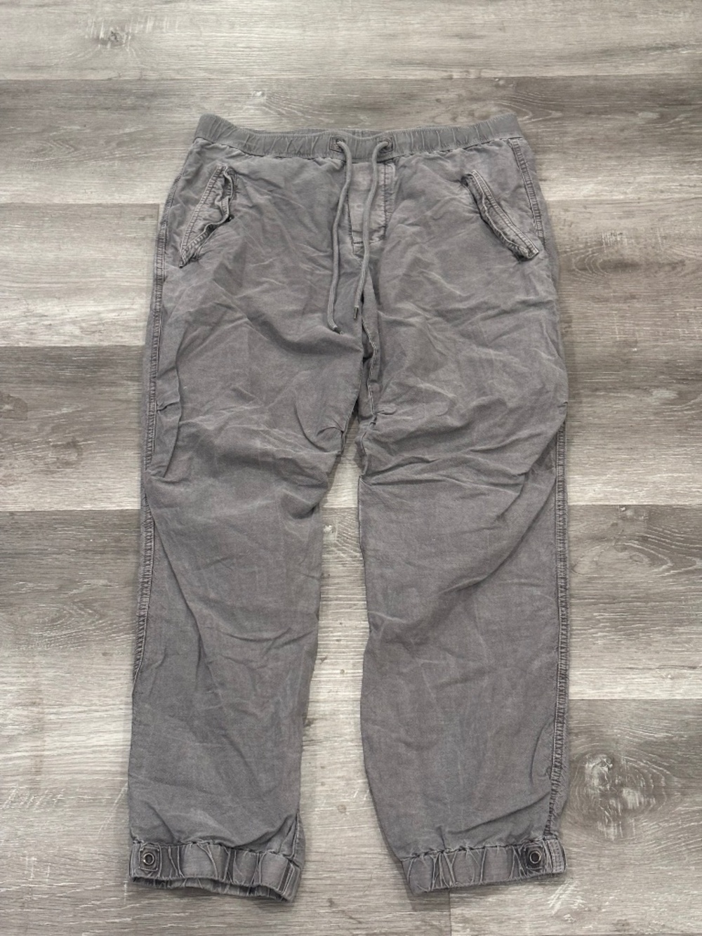 James Perse Slub Cotton Utility Flight Pants Light Gray Pigment Cuffed Mens 1